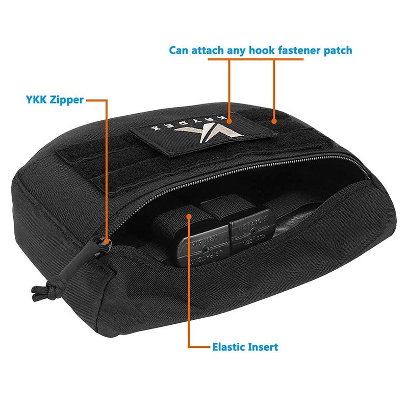 KRYDEX Tactical Dump Drop Pouch with Hook and Loop for JPC CPC AVS Vest Utility Tool Bag Airsoft Paintball (Upgrade Pouch -BK) - Image 4